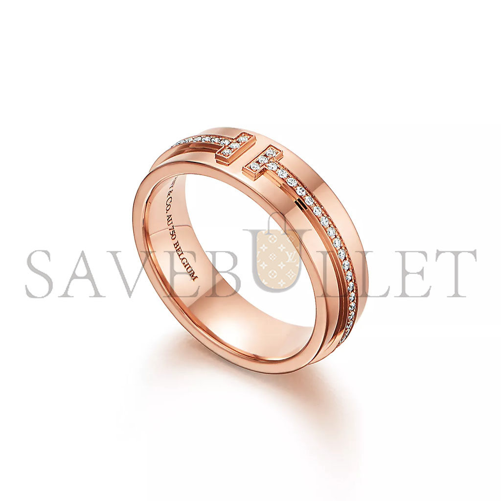 TIFFANY T WIDE DIAMOND RINGIN ROSE GOLD 60151034